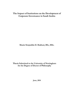 Phd thesis about corporate governance